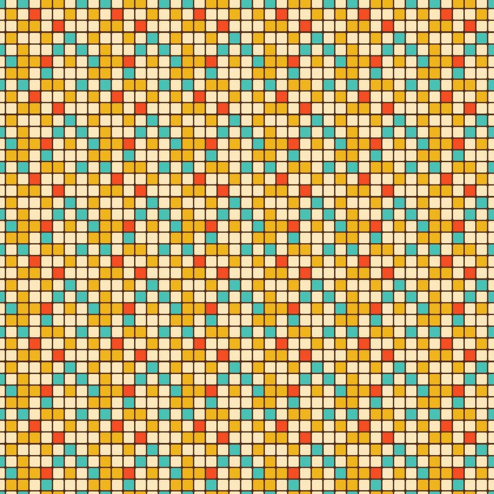 70s Style Retro Groovy Mosaic Pattern vector