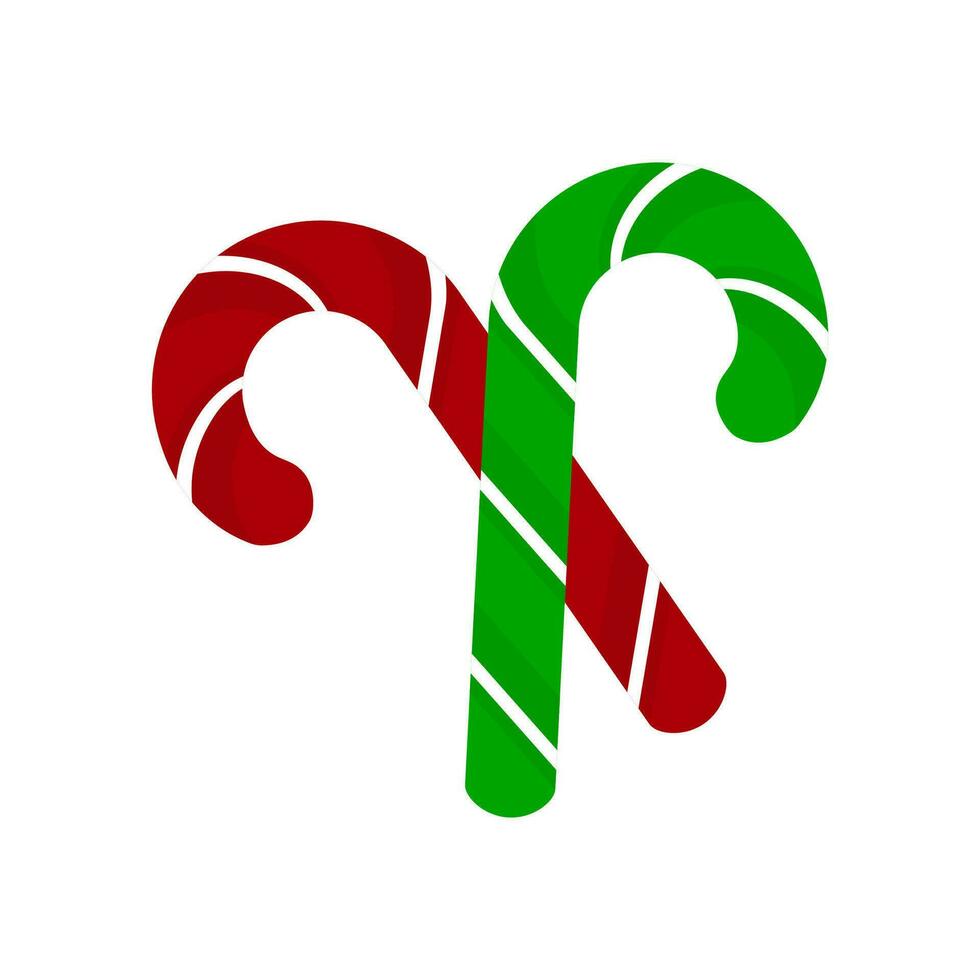 Crossed Candy Cane Icon. Christmas Decoration Ornament vector
