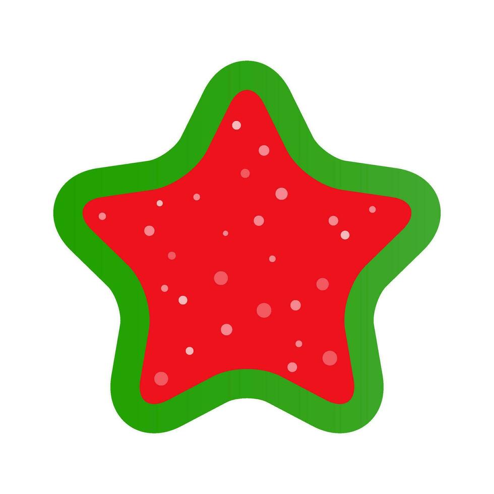 rojo verde Navidad estrella icono vector