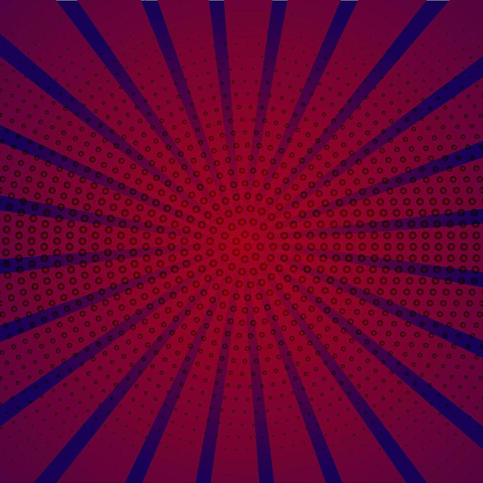 Retro Pop art Style Halftone Sunburst Background vector