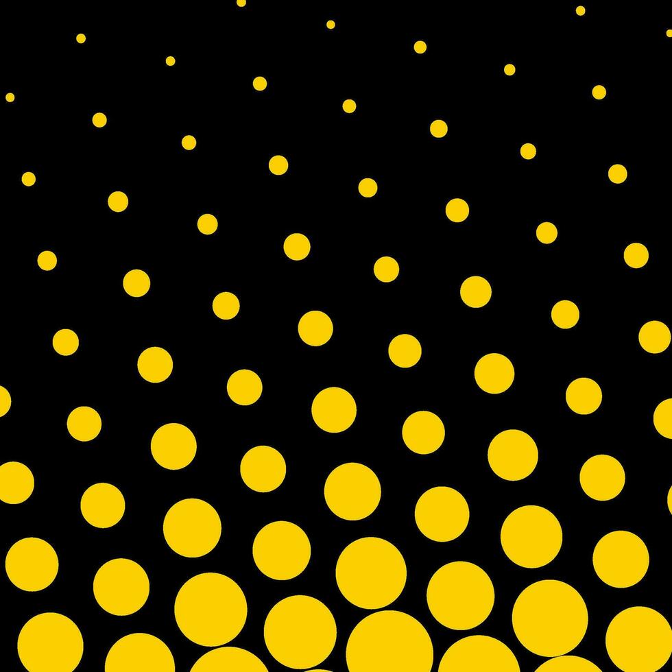 Halftone Black Background With Yellow Dots vector