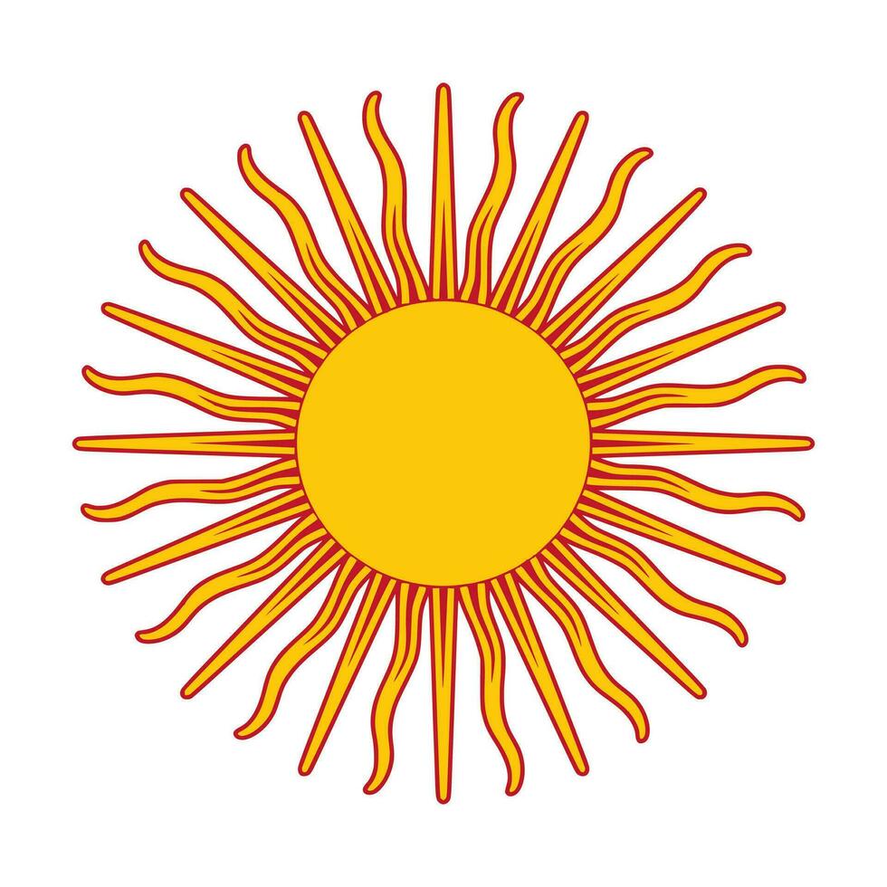 Yellow Red Vibrant Sun Icon vector