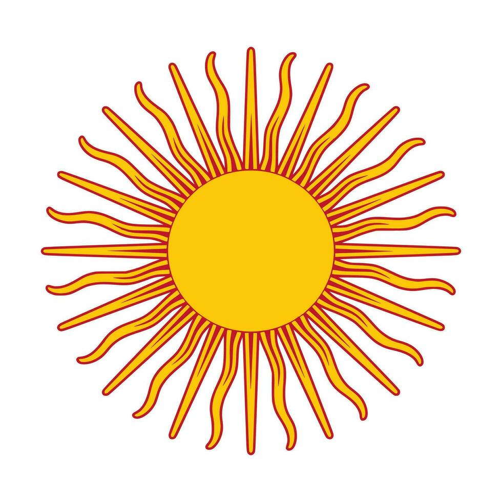 Yellow Red Vibrant Sun Icon vector