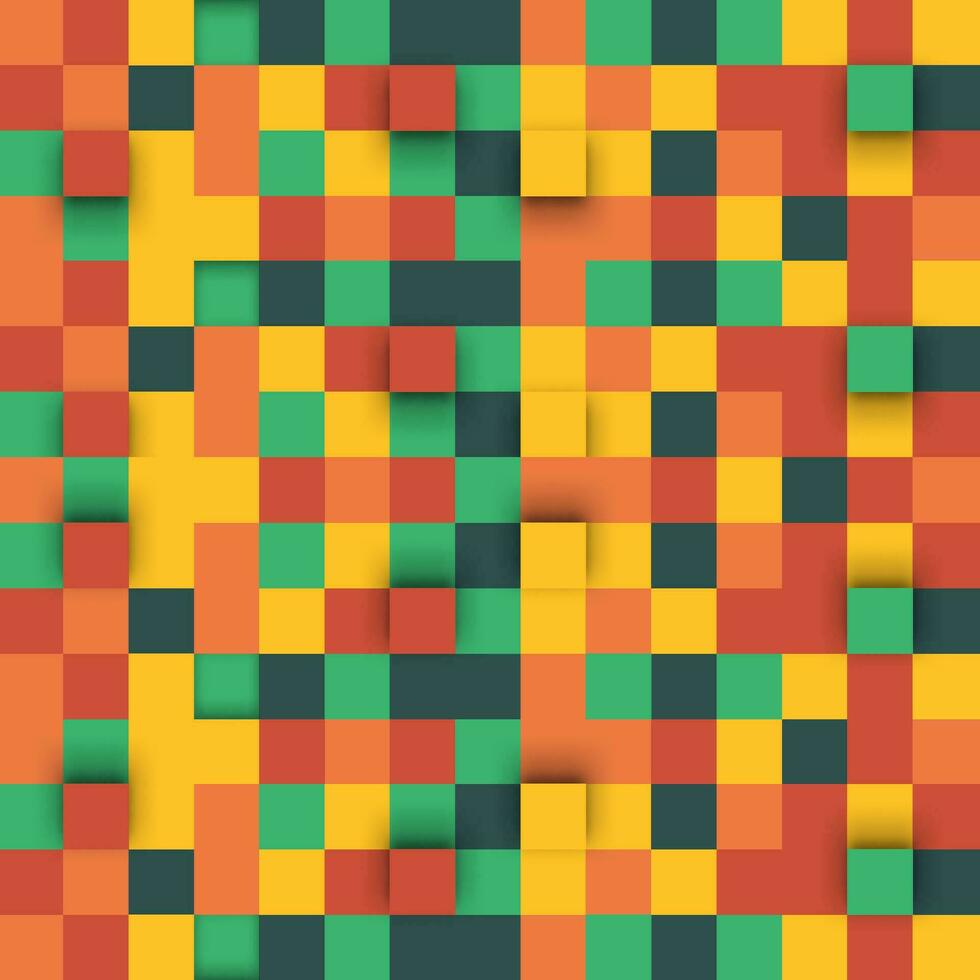 Orange Yellow Green 3D Square Pattern vector