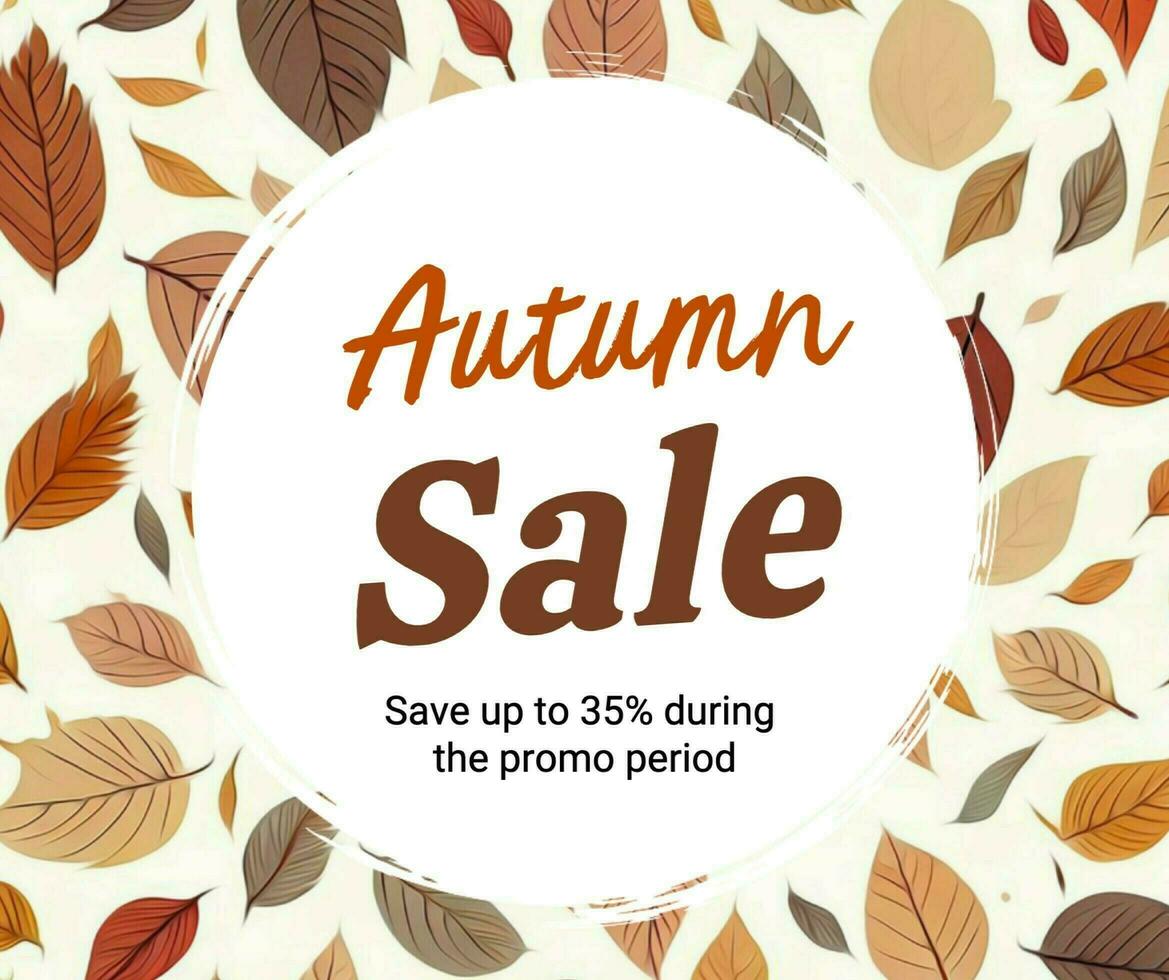 Beige Floral Autumn Sale Facebook Post template