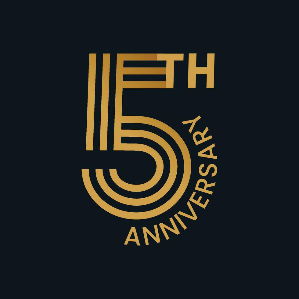 5 years anniversary logo design. 5th anniversary badge design with ribbon. Sign and symbol for celebrating company or business birthday. Company year anniversary template, banner, poster, card vector