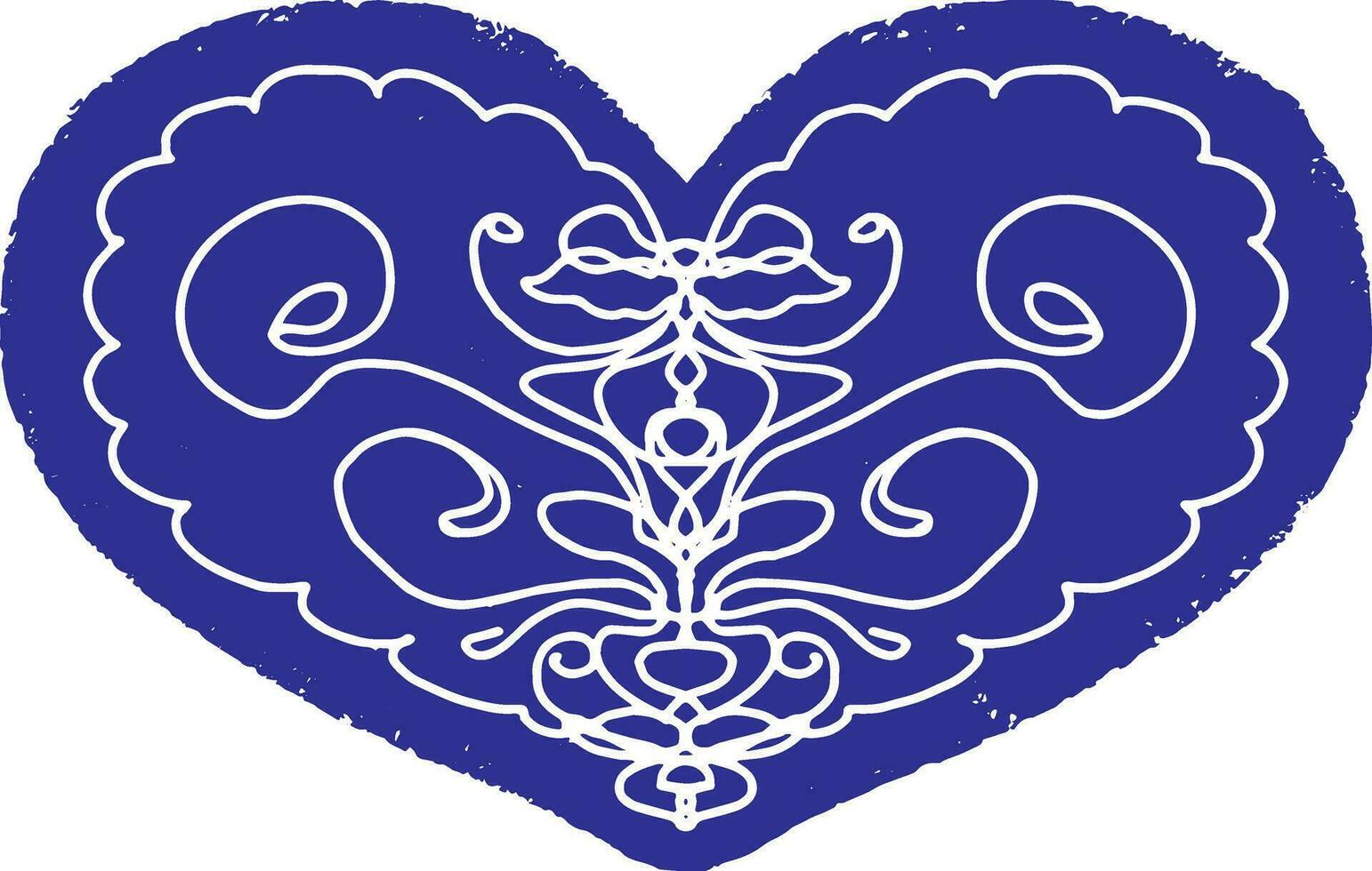 a blue heart with swirls and swirls in it vector