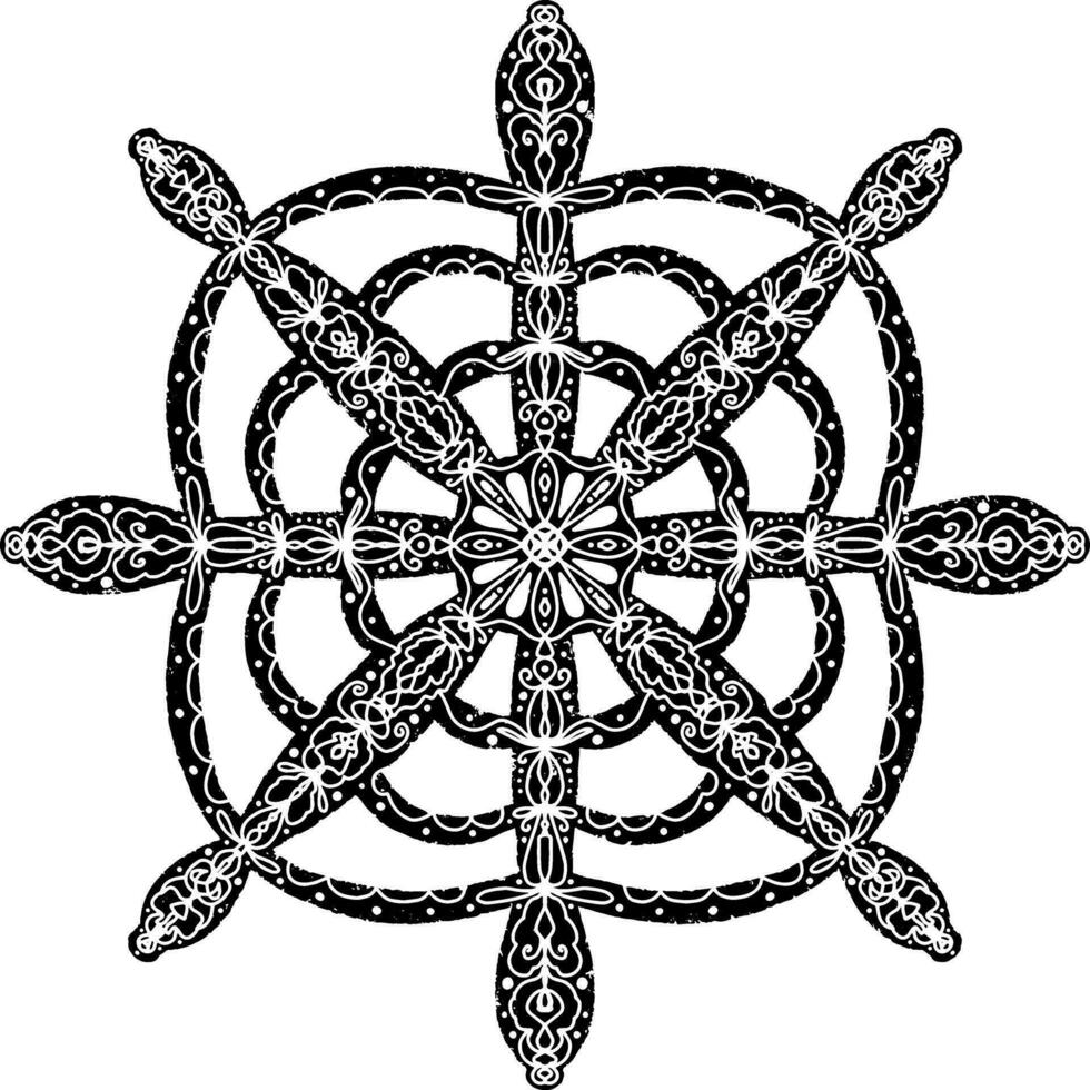 a black and white design with a snake in the middle vector