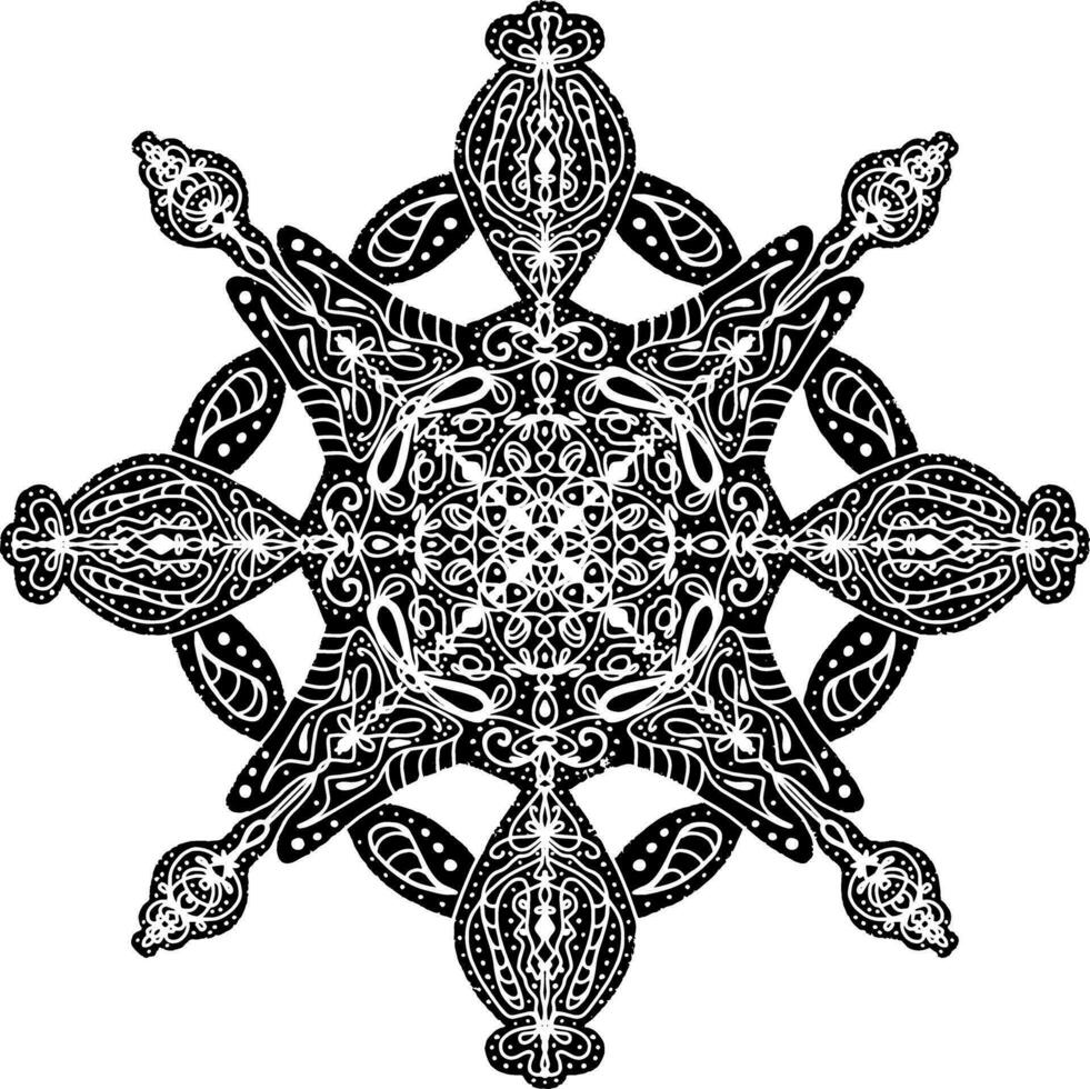 a black and white snowflake design vector