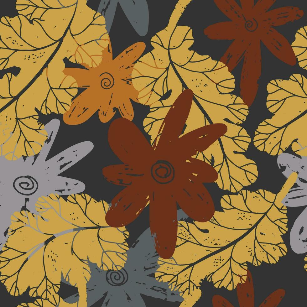 autumn leaves fabric vector
