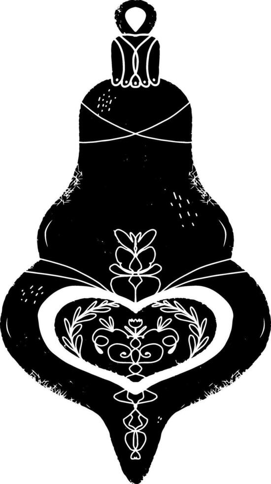 a black and white drawing of a bell vector