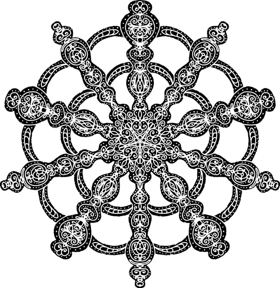 a black and white snowflake design vector