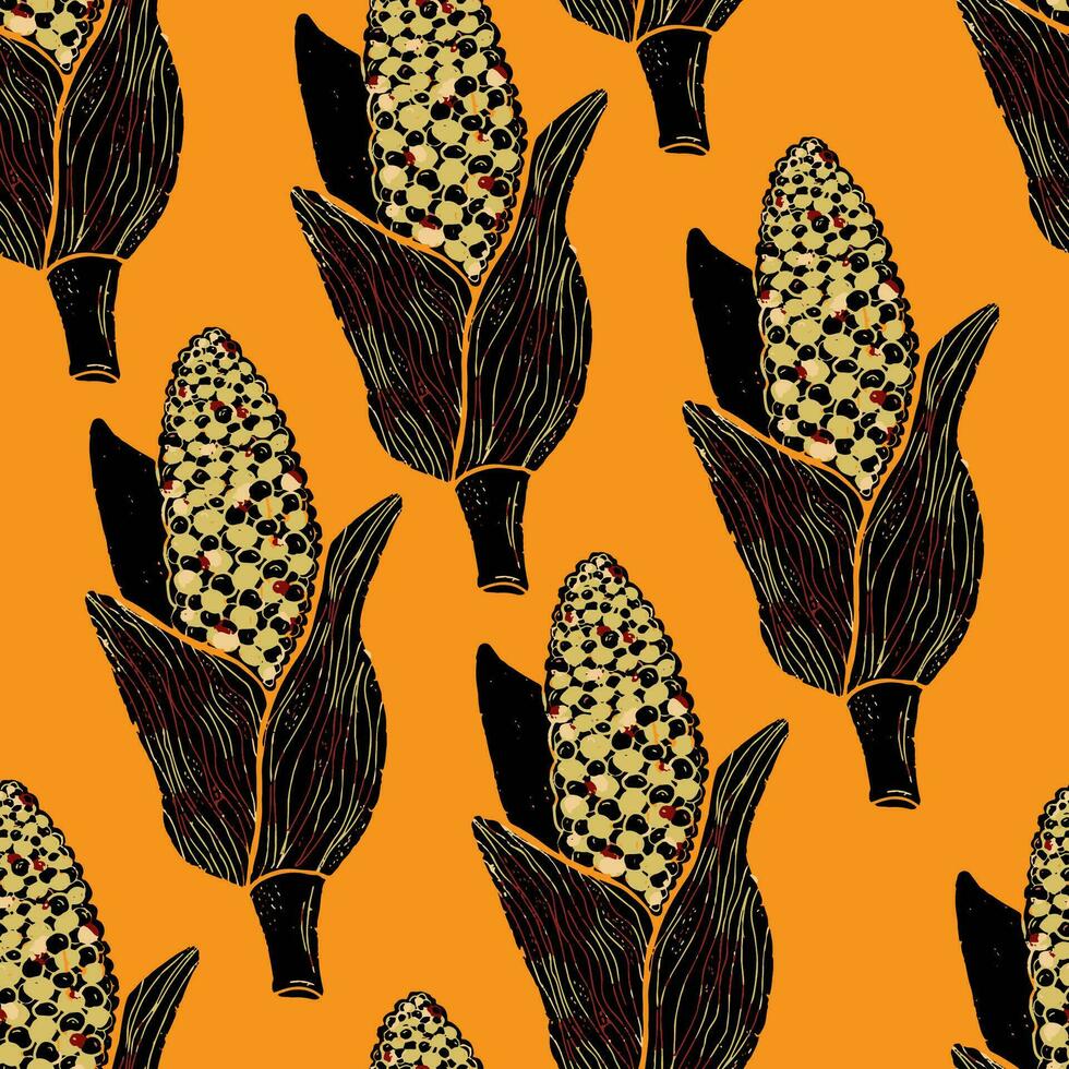 corn on the cob fabric vector