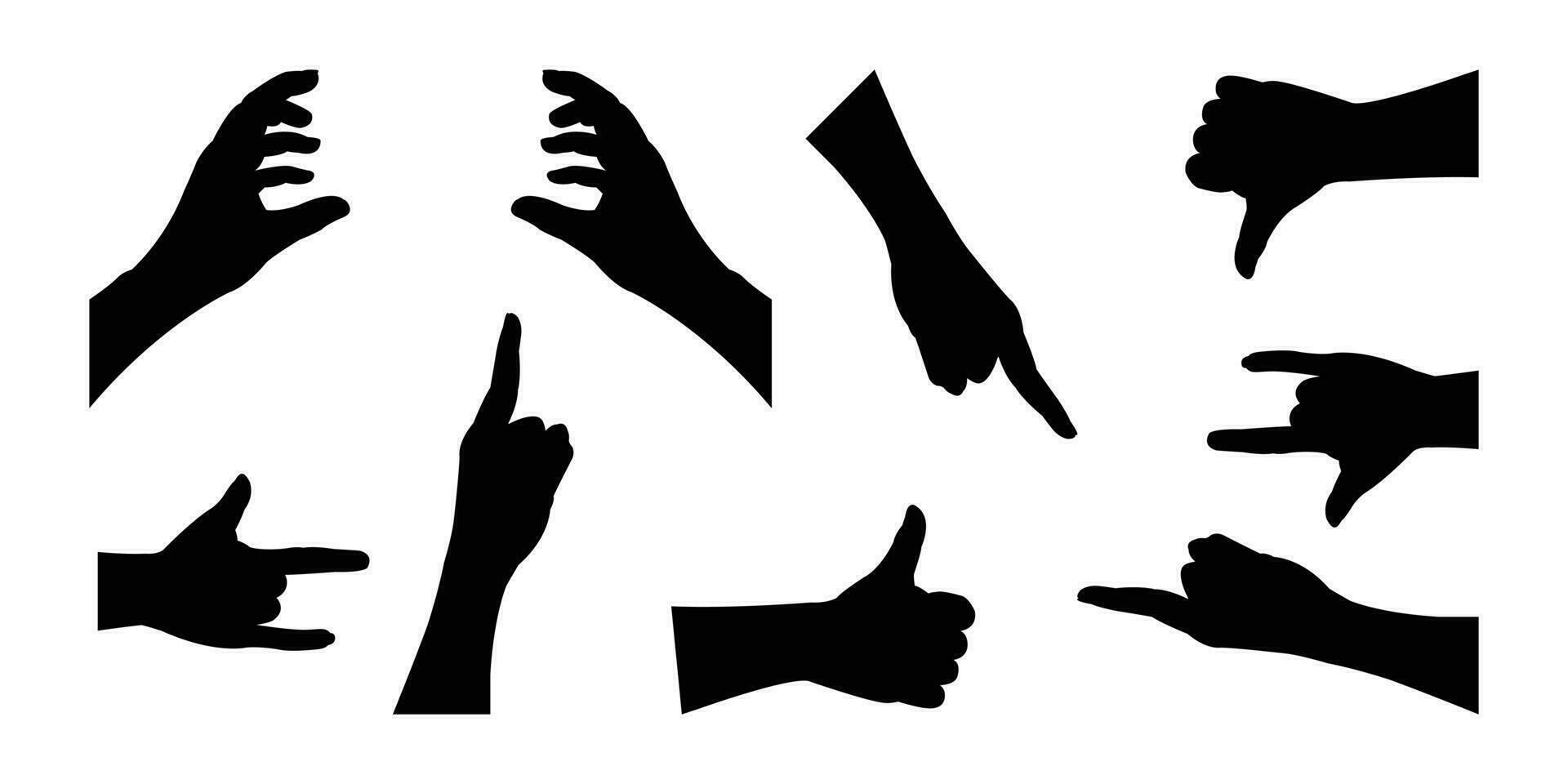 silhouette hands collections. Vector illustration.