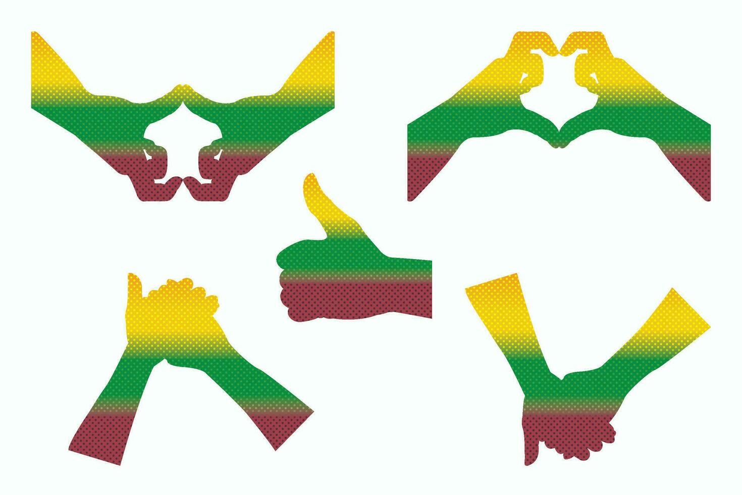 hand gestures of the flag of rai vector
