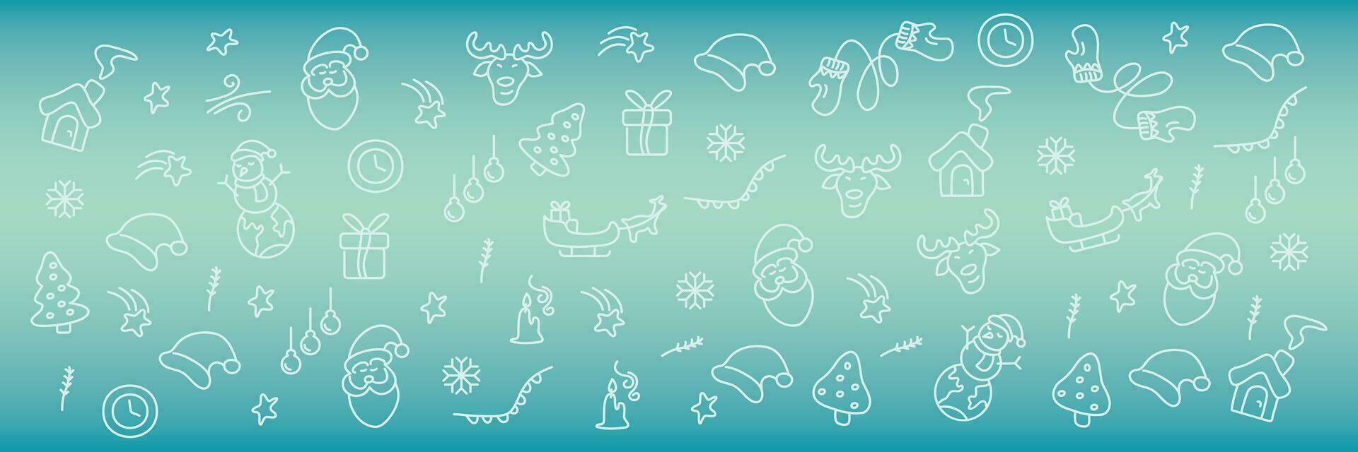 a set of hand drawn icons on a blue background vector