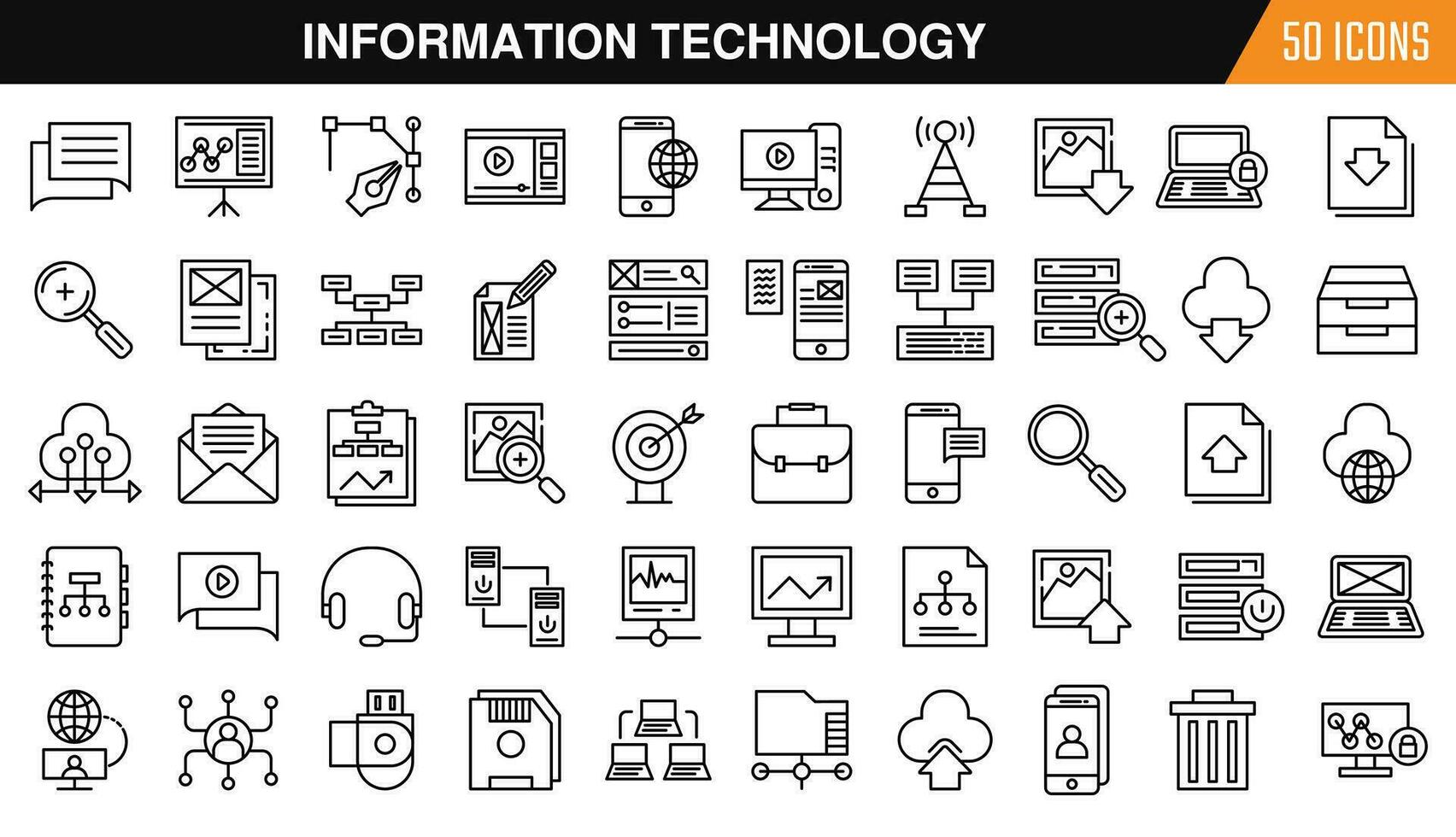 ui y web diseño contorno íconos colocar. vector colecciones