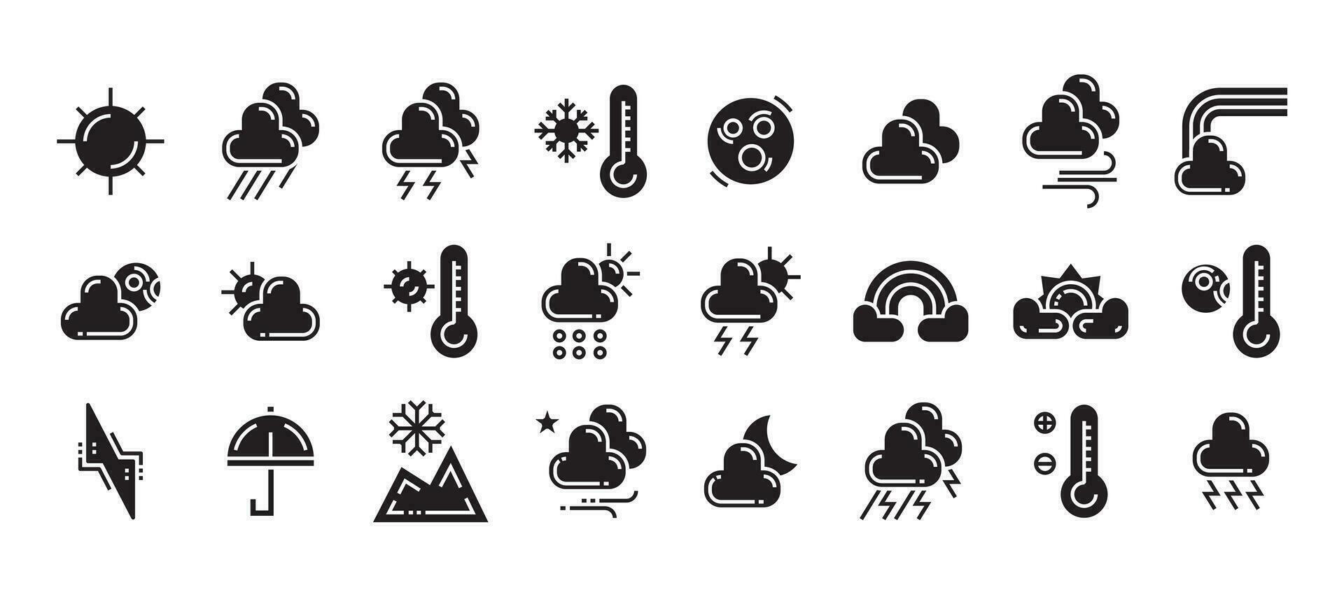 weather of glyph icon style vector