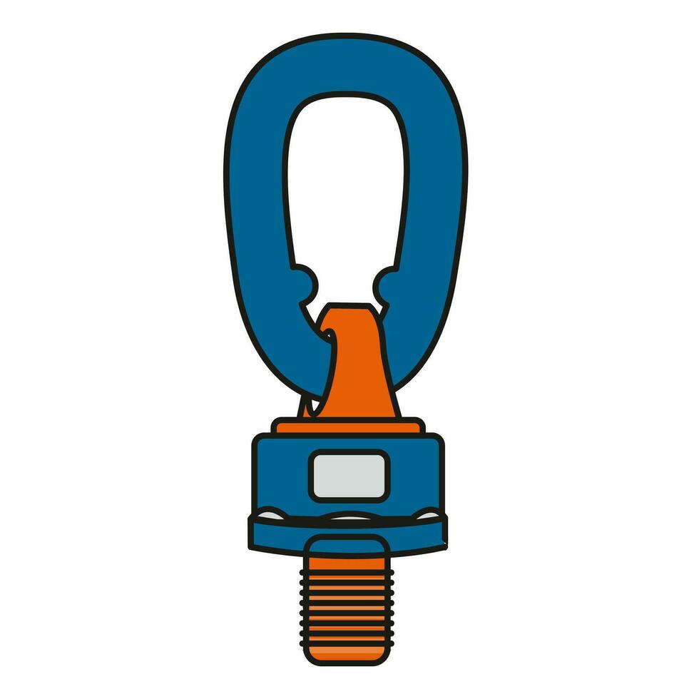 Vector illustration of a hook and a device for lifting and moving cargo. Construction and engineering.