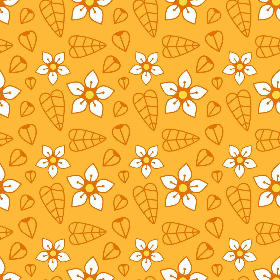 Floral pattern. Pattern with flowers and leaves of buckwheat. The background is suitable for packaging, decorative paper and decor vector