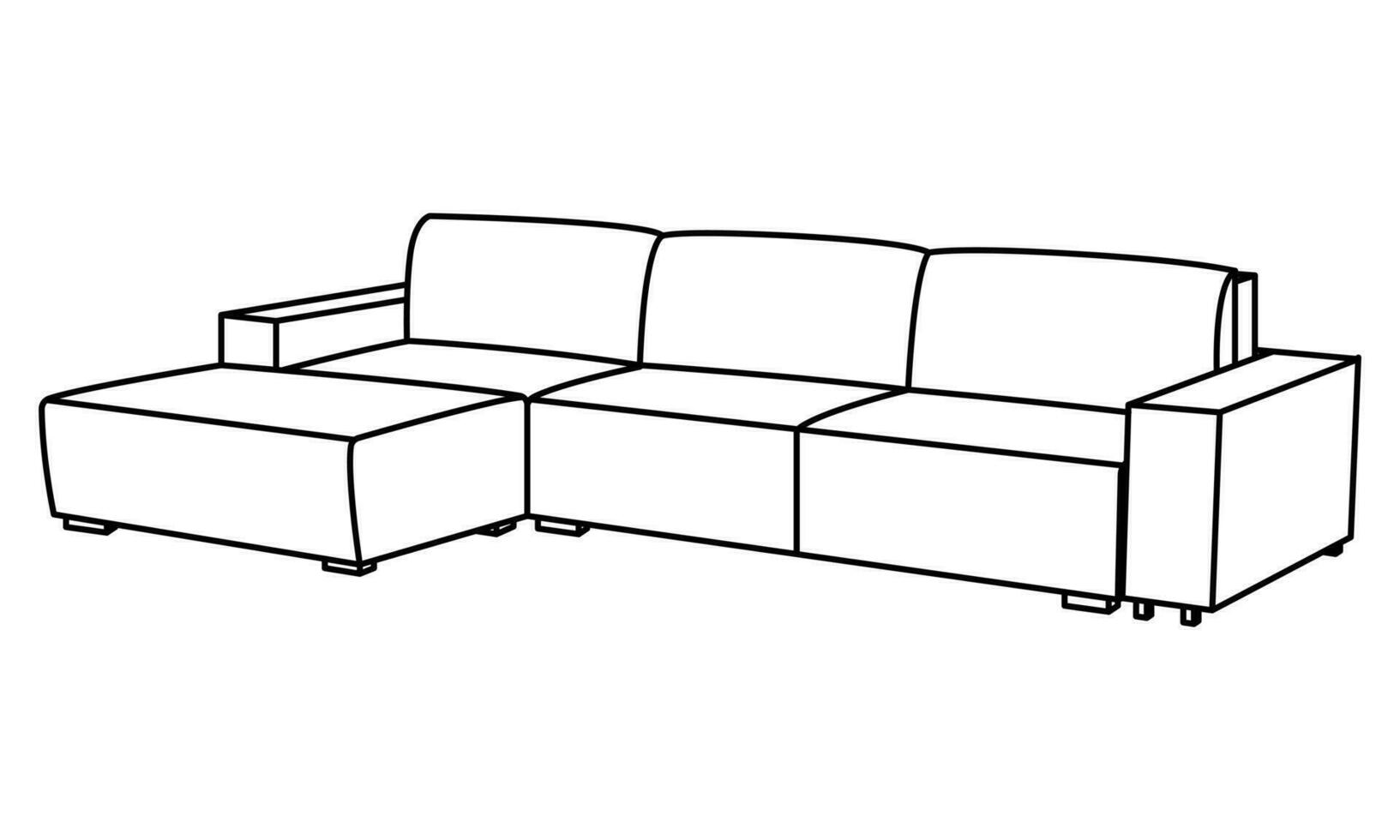 Vector linear illustration of a sofa. Furniture for your interior in the style of minimalism. Furniture icon.