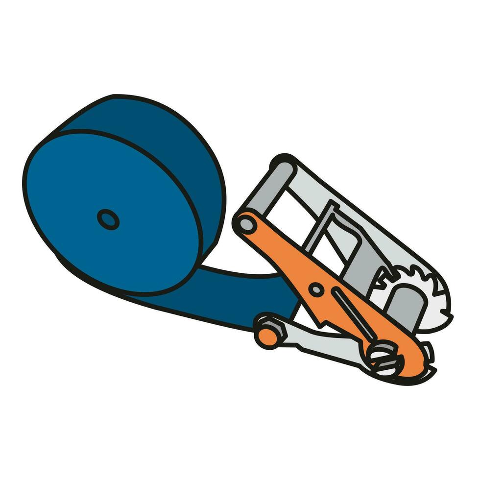 Vector illustration of a hook and a device for lifting and moving cargo. Construction and engineering.