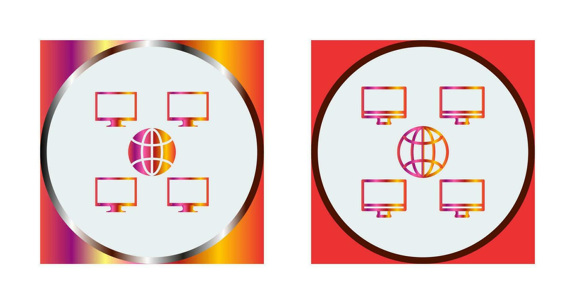 Unique Company Network Vector Icon