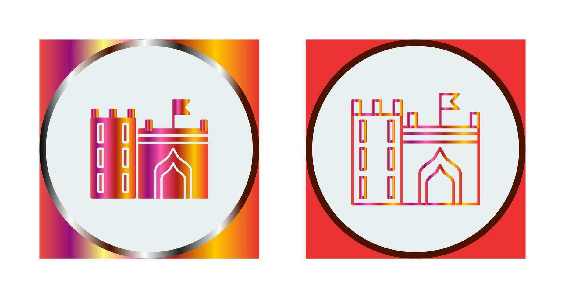 Castle with Flag Vector Icon