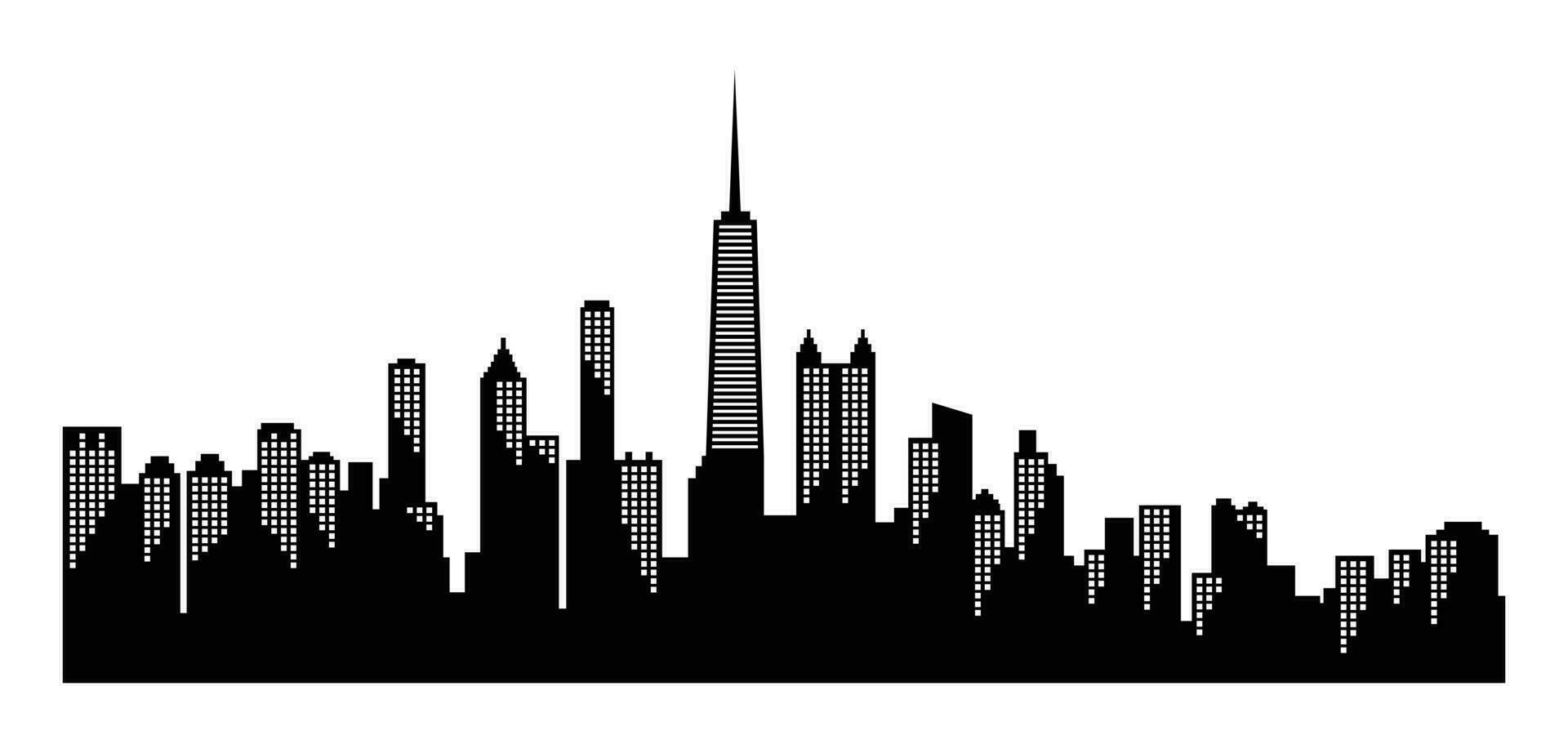 Building silhouette of Chicago. New York City skyline. vector