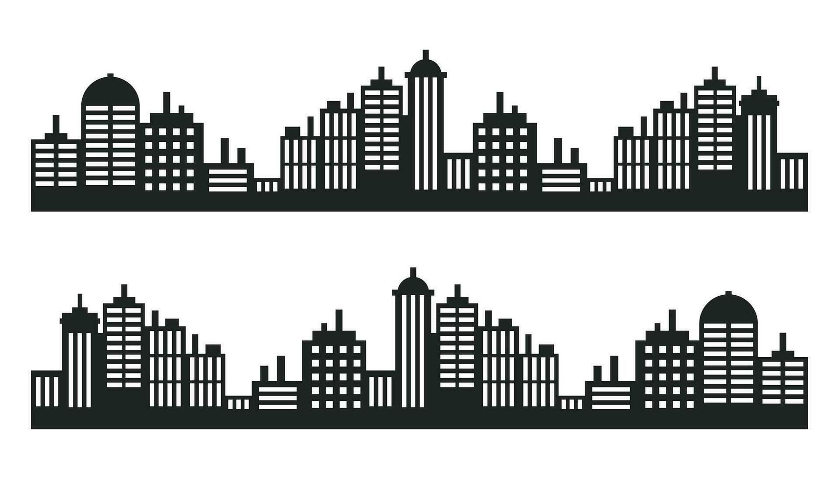 Silhouette of city. Urban city landscape. vector