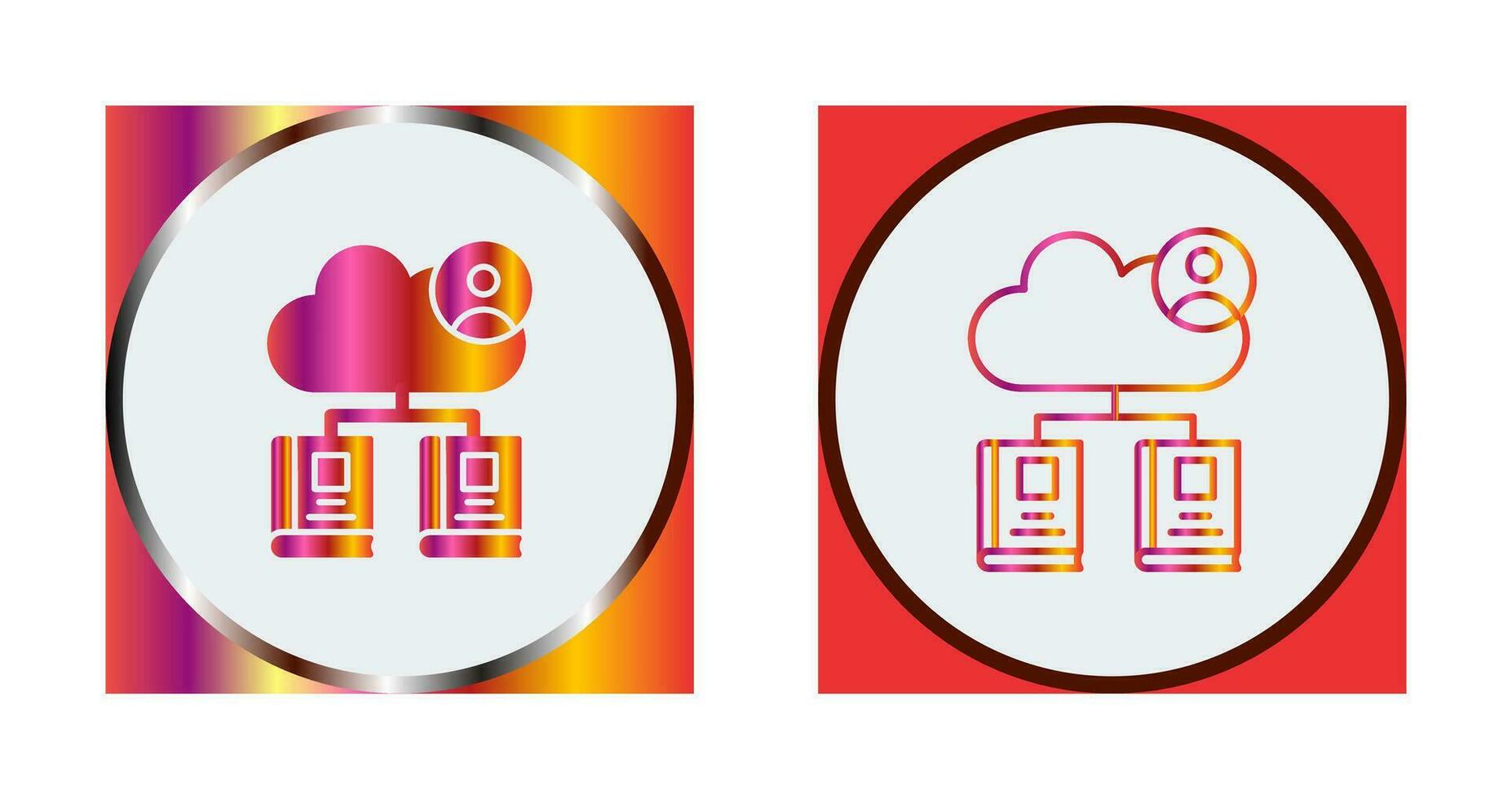 Cloud Library Vector Icon