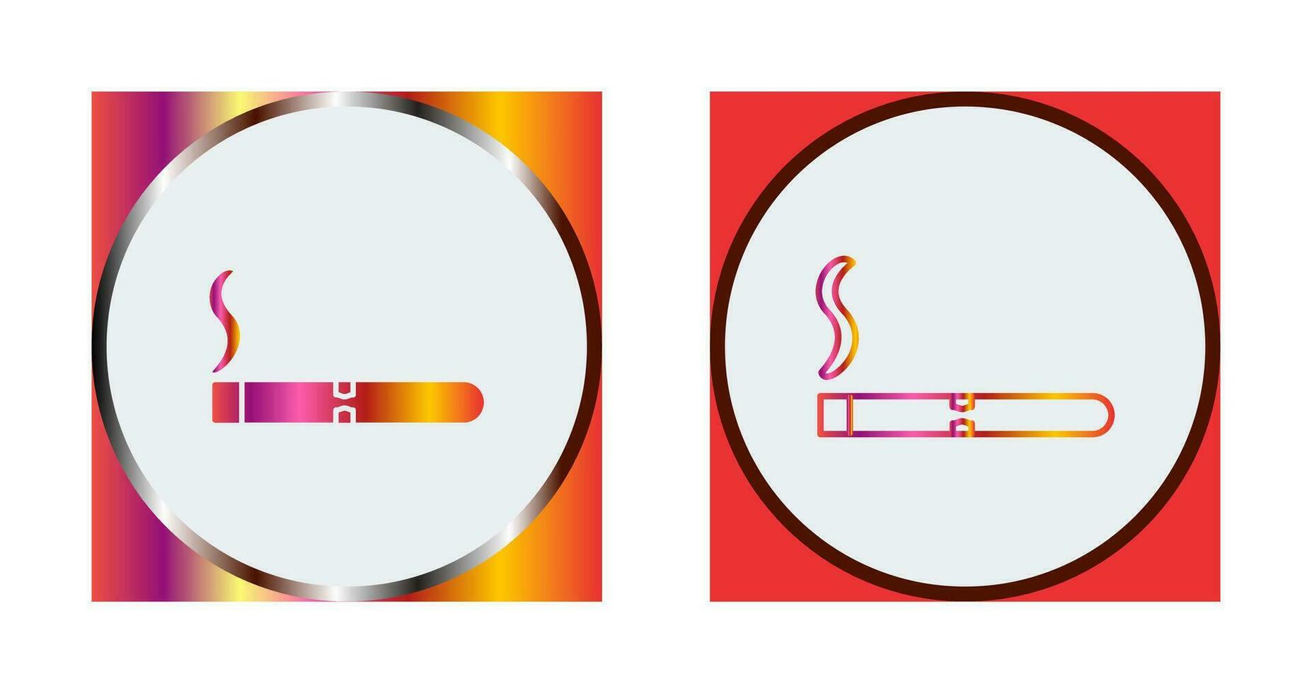 icono de vector de cigarro encendido único