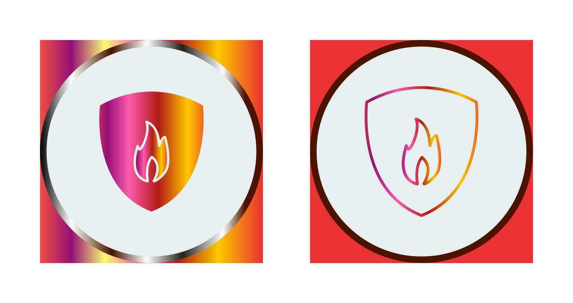 Unique Fire Shield Vector Icon