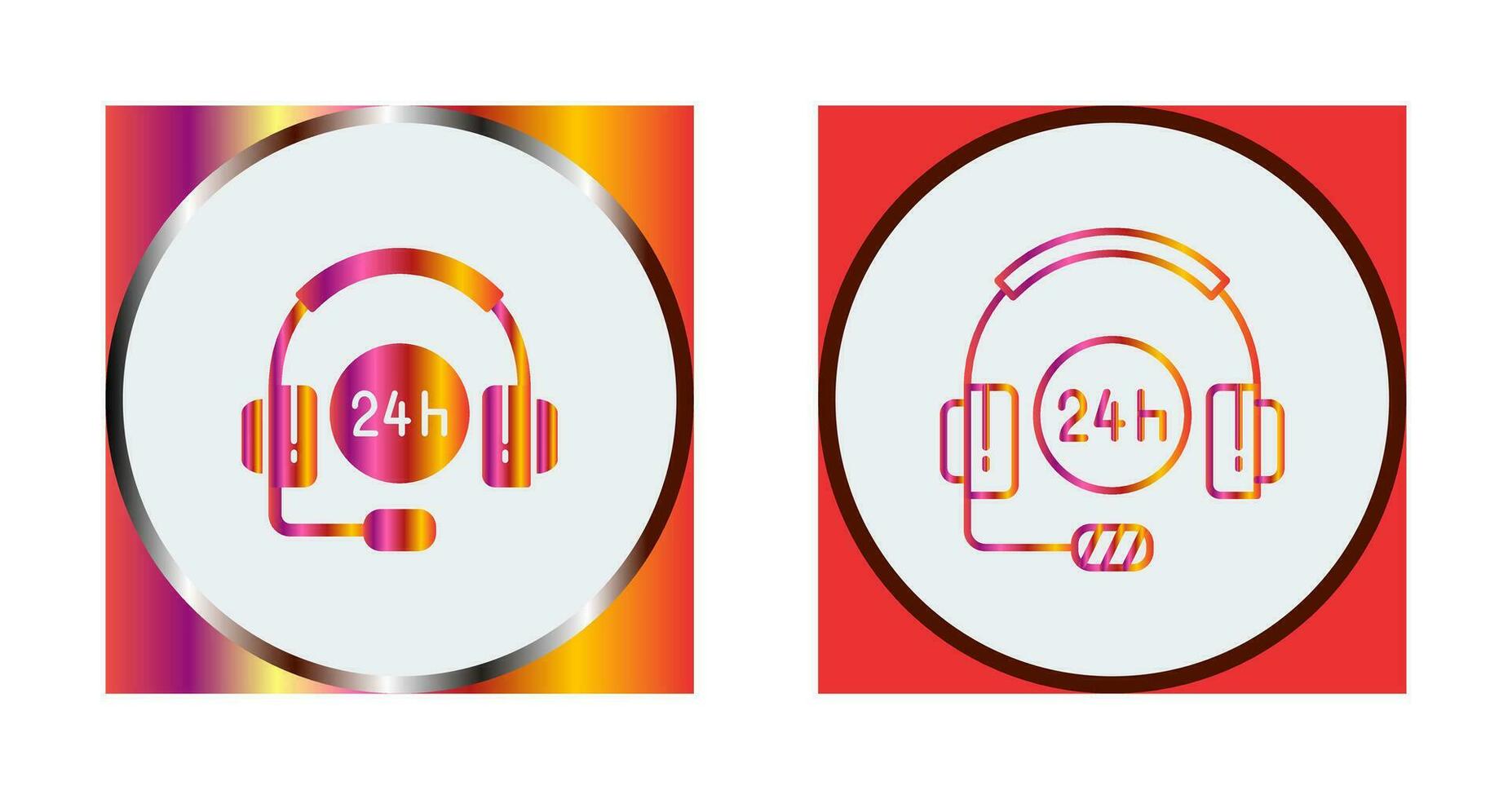 24 Hours Support Vector Icon