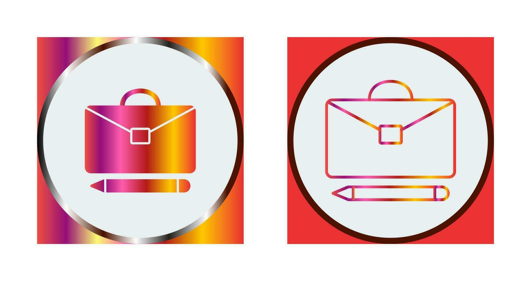 Briefcase and Pen Vector Icon