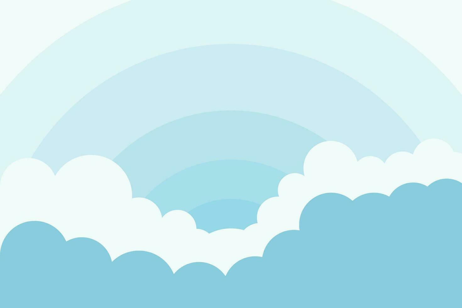 Blue sky and clouds, pastel paper cut flat Background. vector