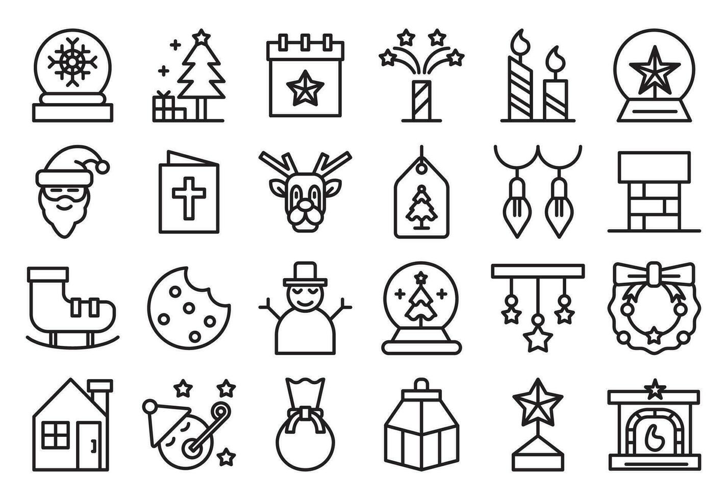 Christmas, outline icons set. The collection includes for mobile app web, or site design. Christmas vector illustrations