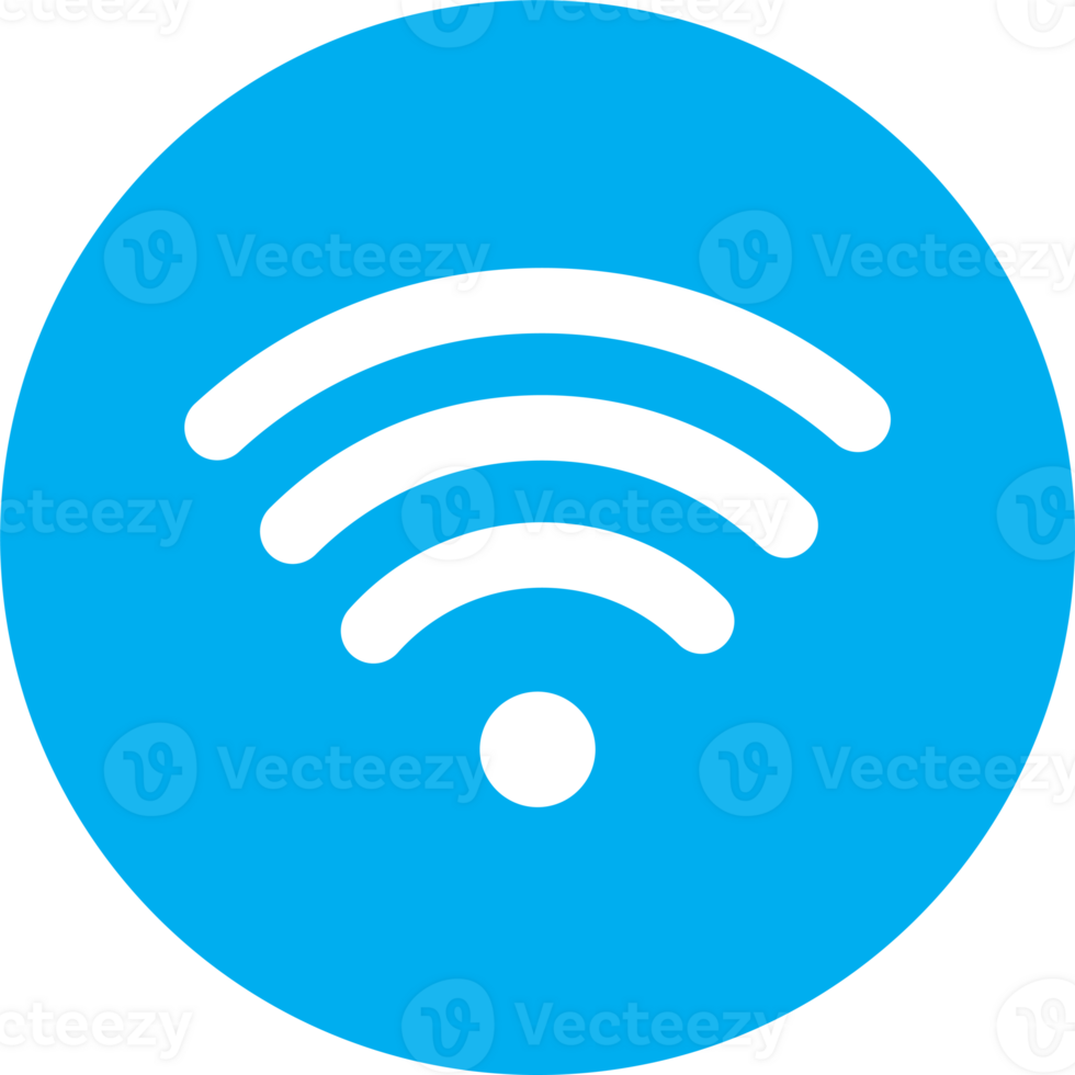 inalámbrico Wifi o firmar para remoto Internet acceso icono en blanco fondo, plano estilo para gráfico y web diseño png