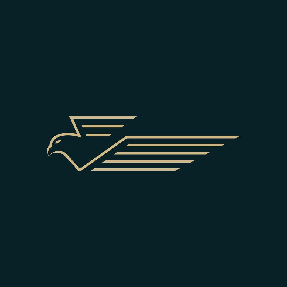 Falcon line logo and icon vector