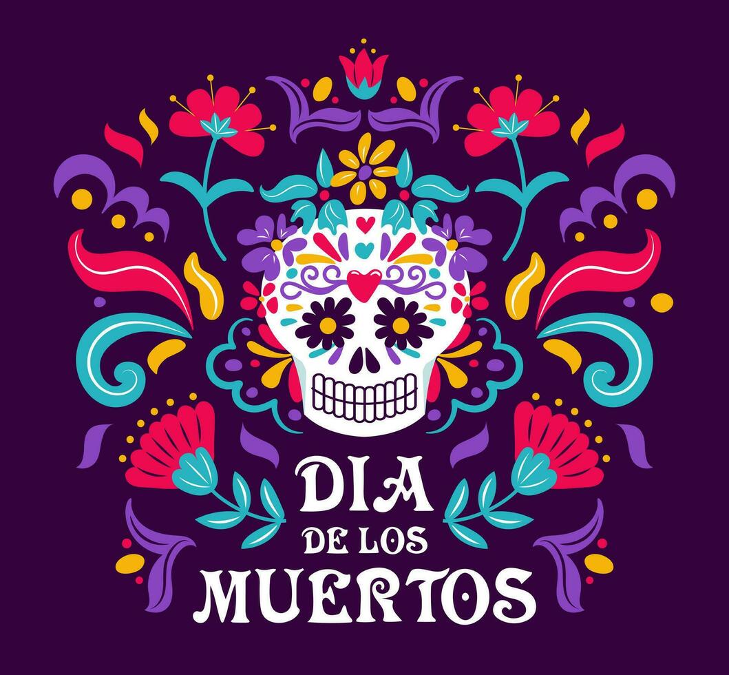 Day of the Dead. Dia de Muertos. Catrina, the garbancera skull, the elegant calaca, festive skeleton, the bony dancer. Vector illustration in vintage style. For posters, postcards, banners, design