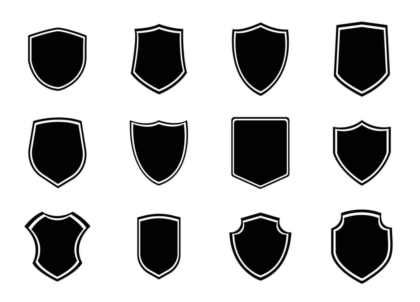 Shield vector collection. protect shield security line icons