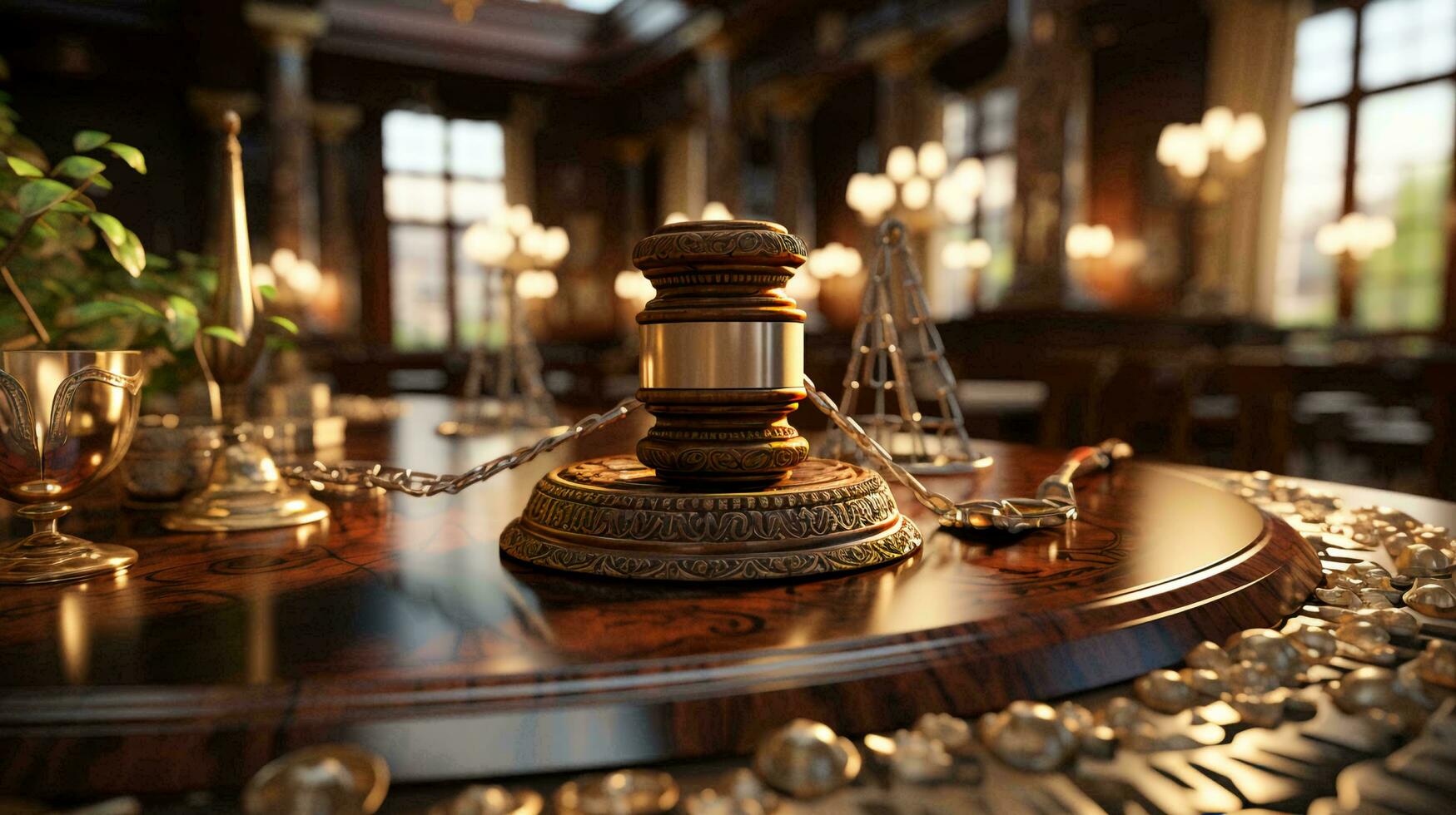 Judge's gavel. Judicial system justice and corruption concept photo