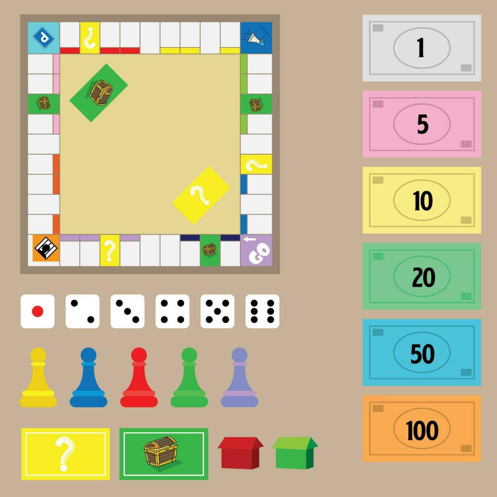 The Illustration of Mono poly Game Set vector