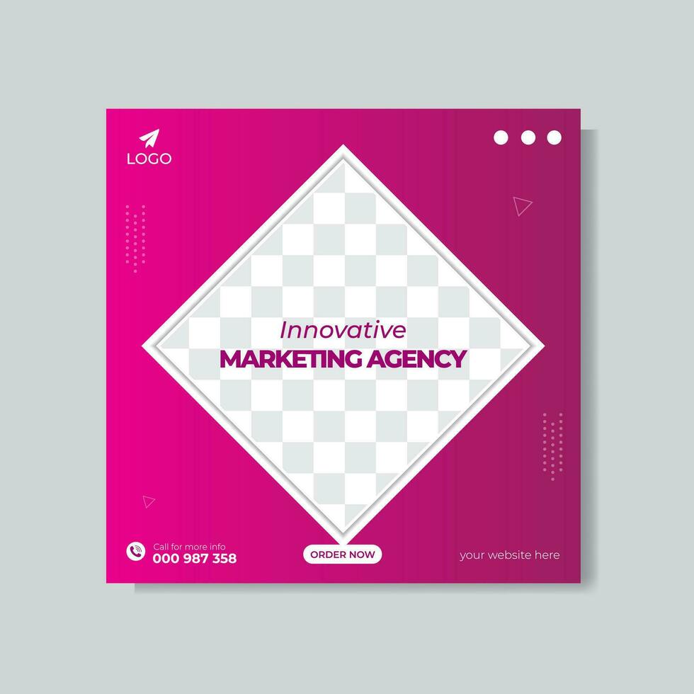 Corporate geometric social media post design. vector