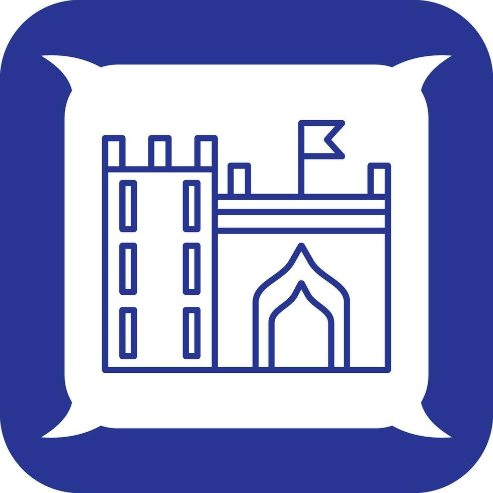 Castle with Flag Vector Icon