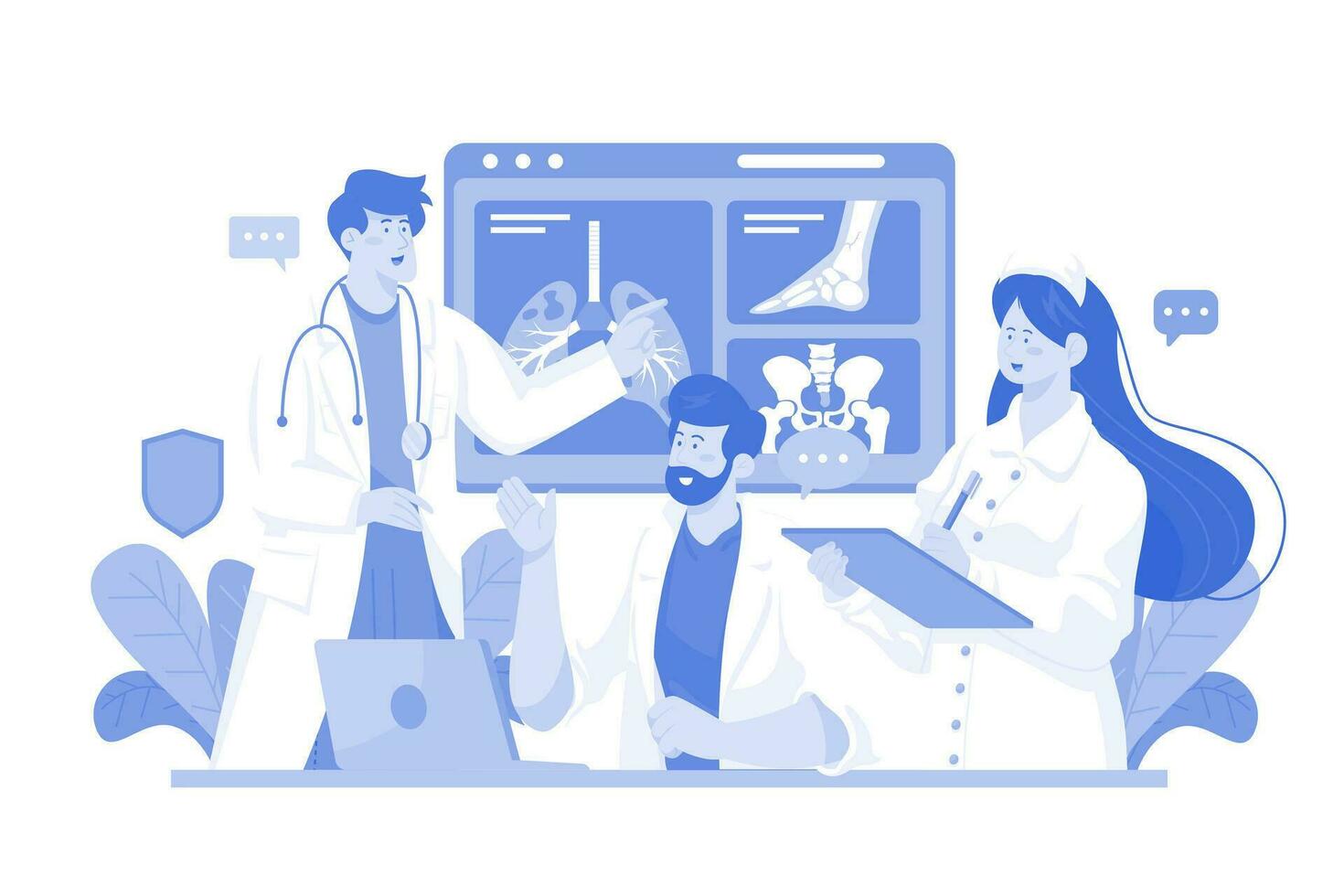 Medical Team Discussion Illustration concept on white background vector