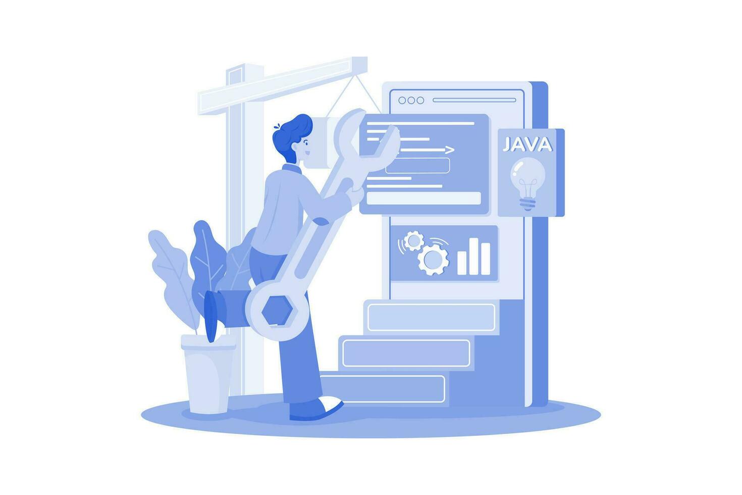 Application Development Illustration concept. A flat illustration isolated on white background vector