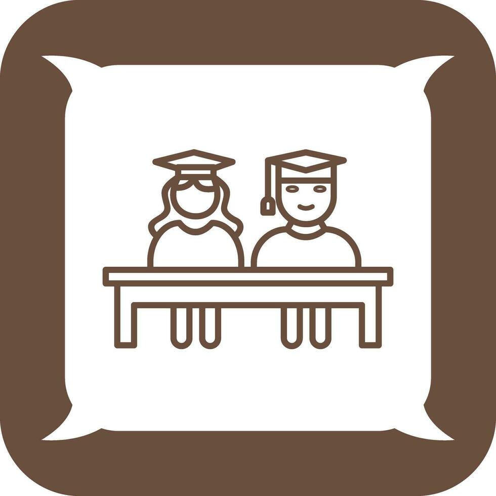 Unique Students Sitting Vector Icon