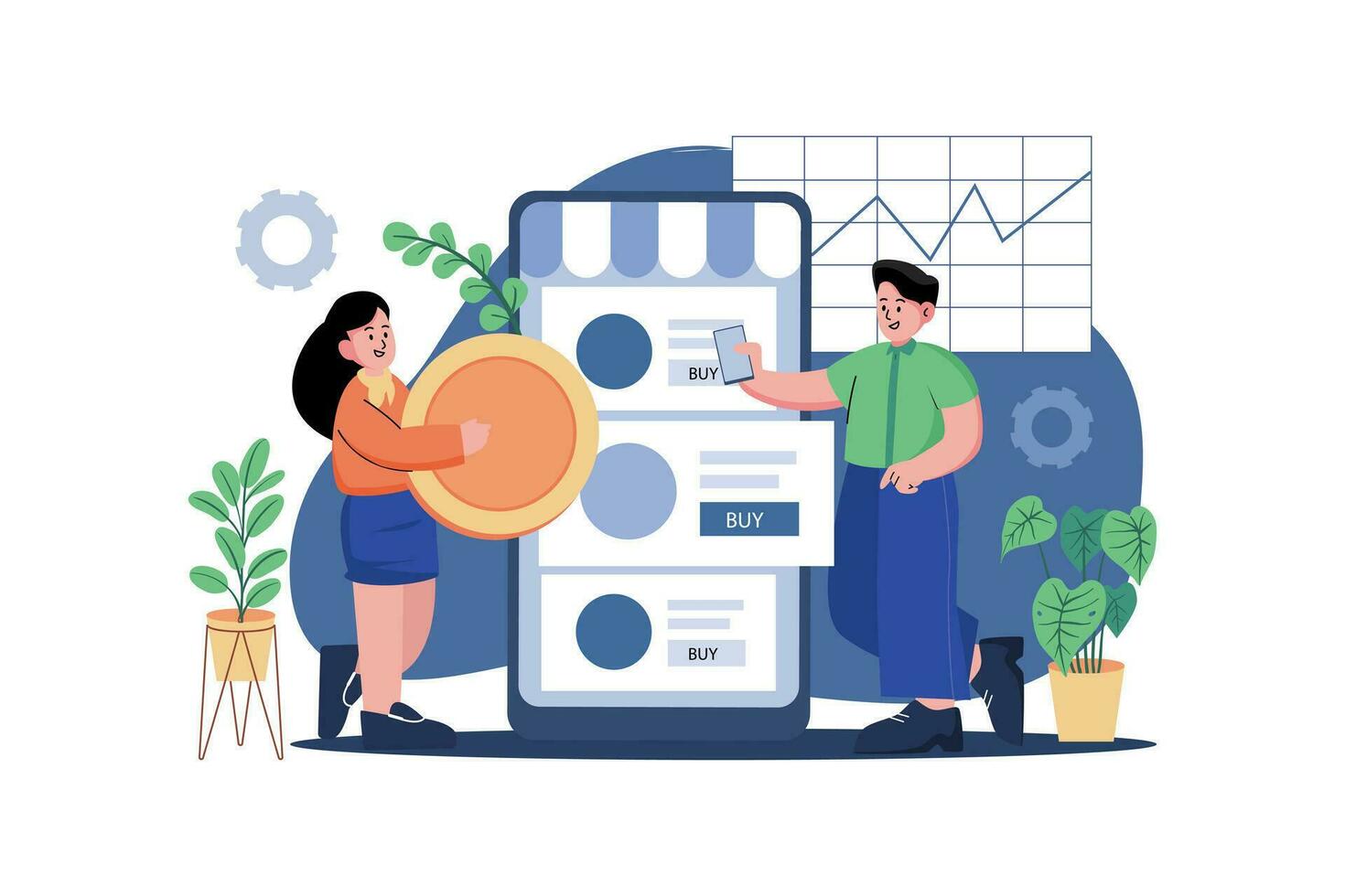 Cryptocurrency exchange Illustration concept on white background vector