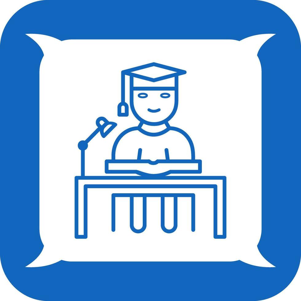 Unique Studying on Desk Vector Icon